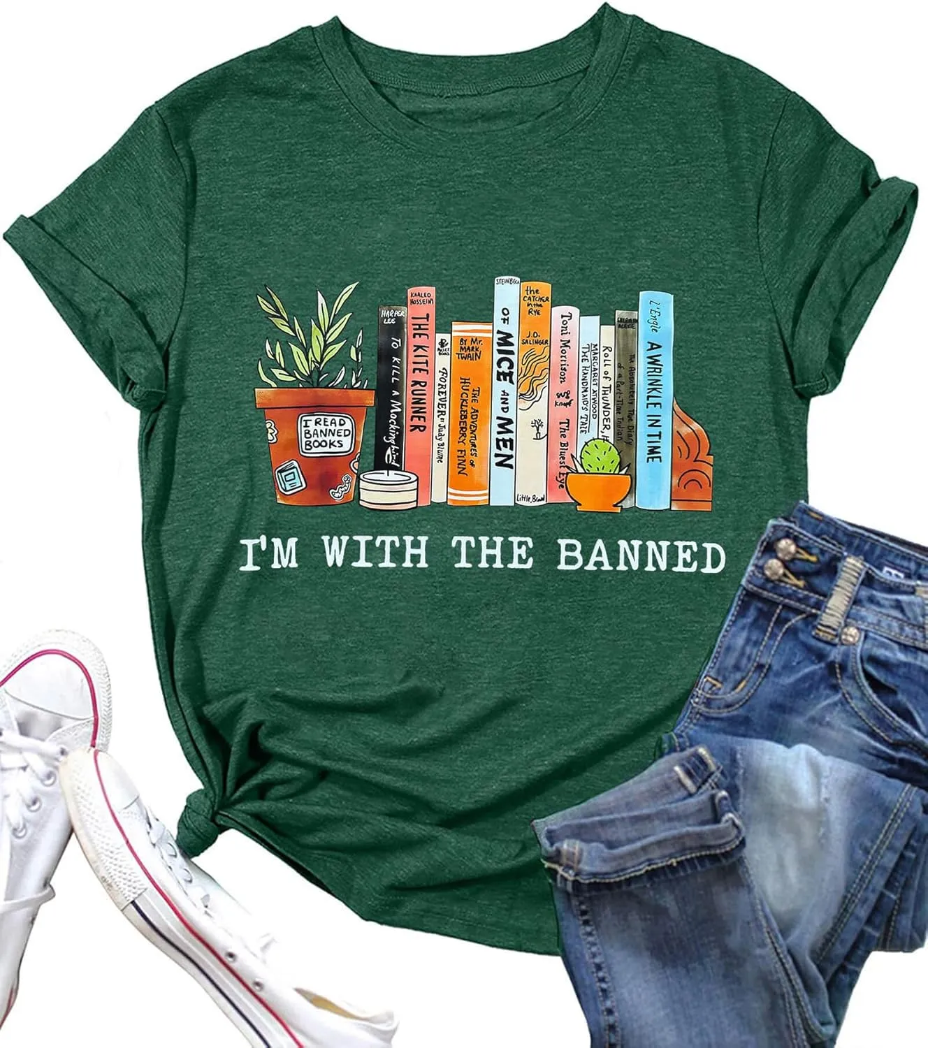 Banned Books Shirts for Women Reading Tshirts Gifts for Teacher Bookworm Readers Librarian Bibliophile Tee Tops S-XXL