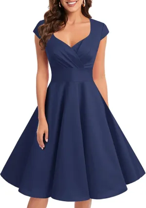 Bbonlinedress Women Short 1950s Retro Vintage Cocktail Party Swing Dresses
