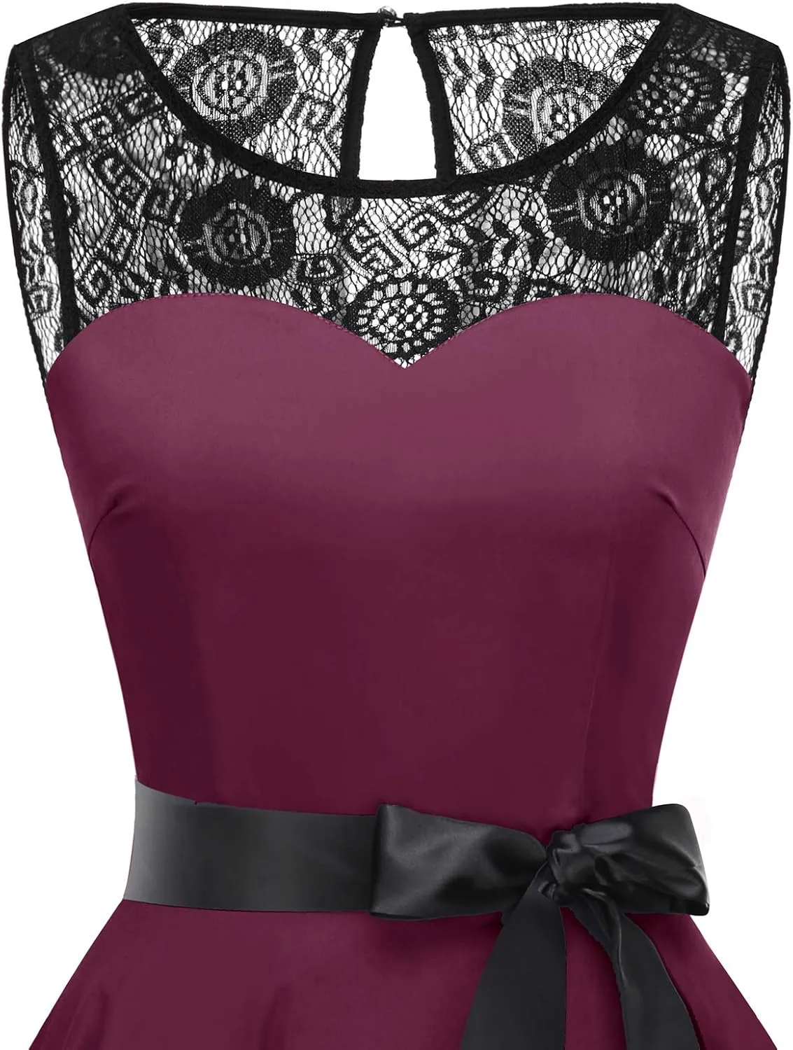 Bbonlinedress Women's 1950s Vintage Rockabilly Swing Dress Lace Cocktail Prom Party Wedding Guest Dress
