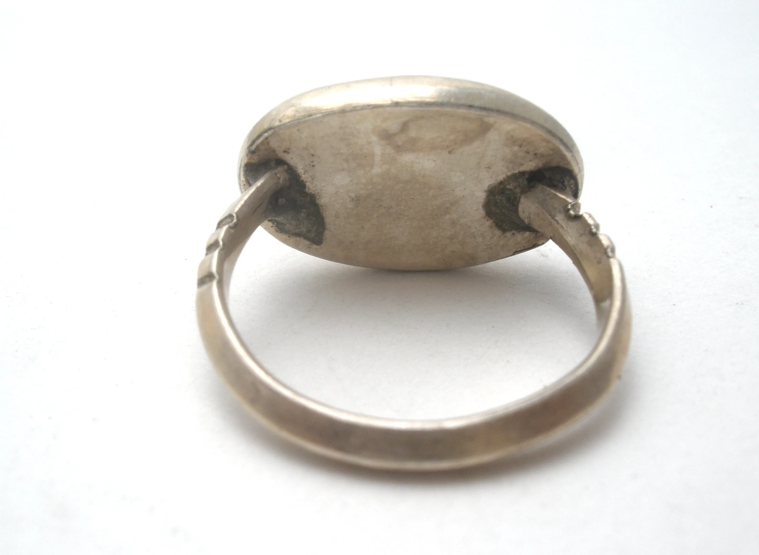 Carved Carnelian Sterling Silver Ring Size 6.5