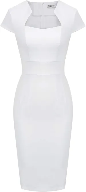 Grace Karin Womens 50s 60s Vintage Pencil Dress Bodycon Cap Sleeve Dress