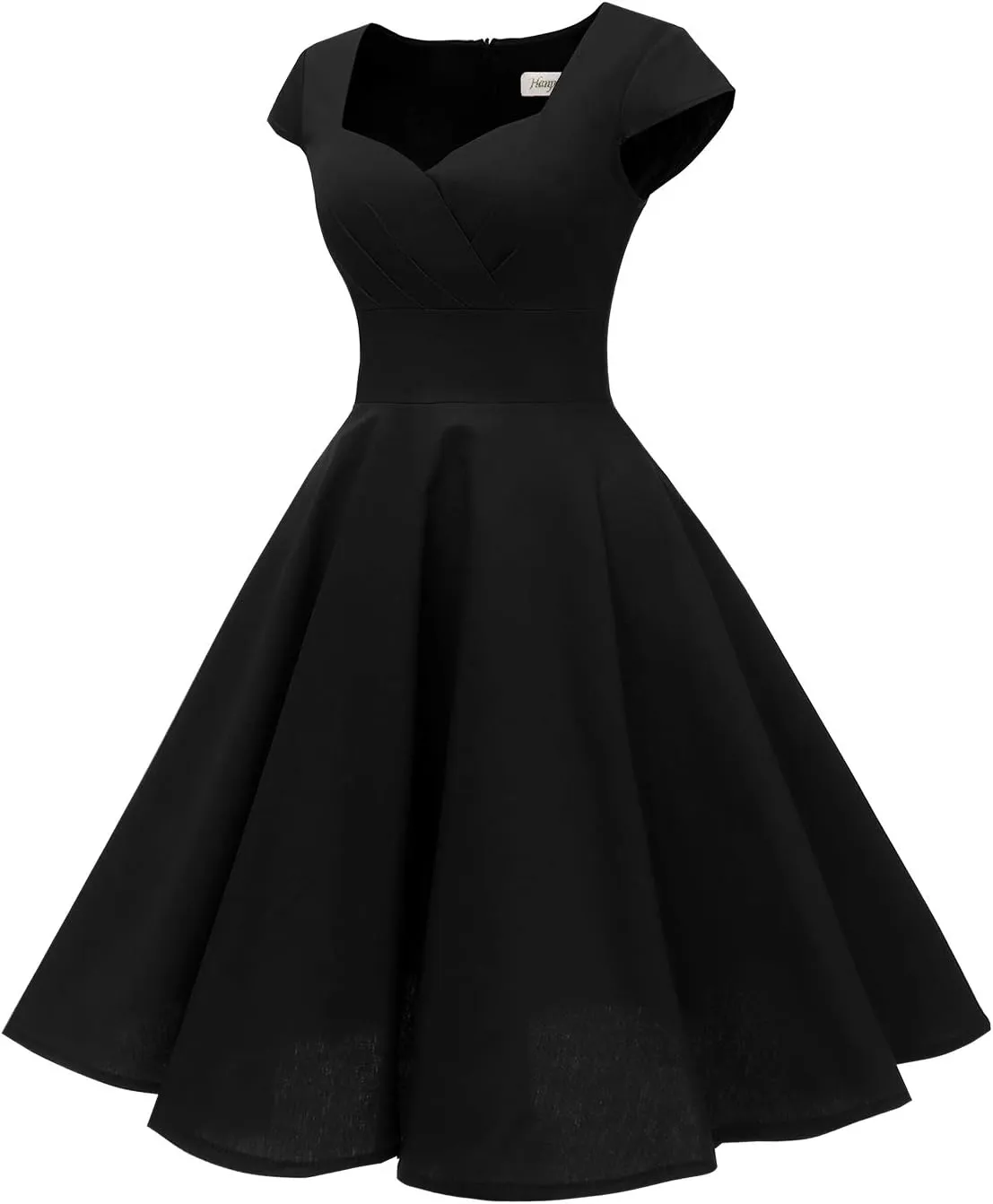Hanpceirs Women's Cap Sleeve 1950s Retro Vintage Cocktail Swing Dresses with Pocket