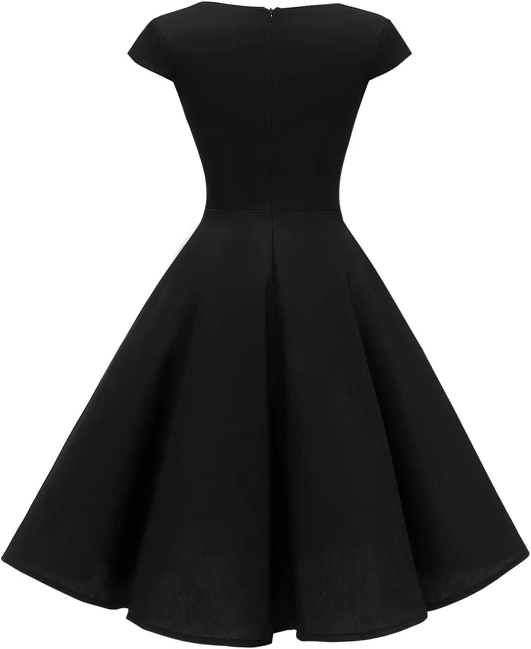 Hanpceirs Women's Cap Sleeve 1950s Retro Vintage Cocktail Swing Dresses with Pocket