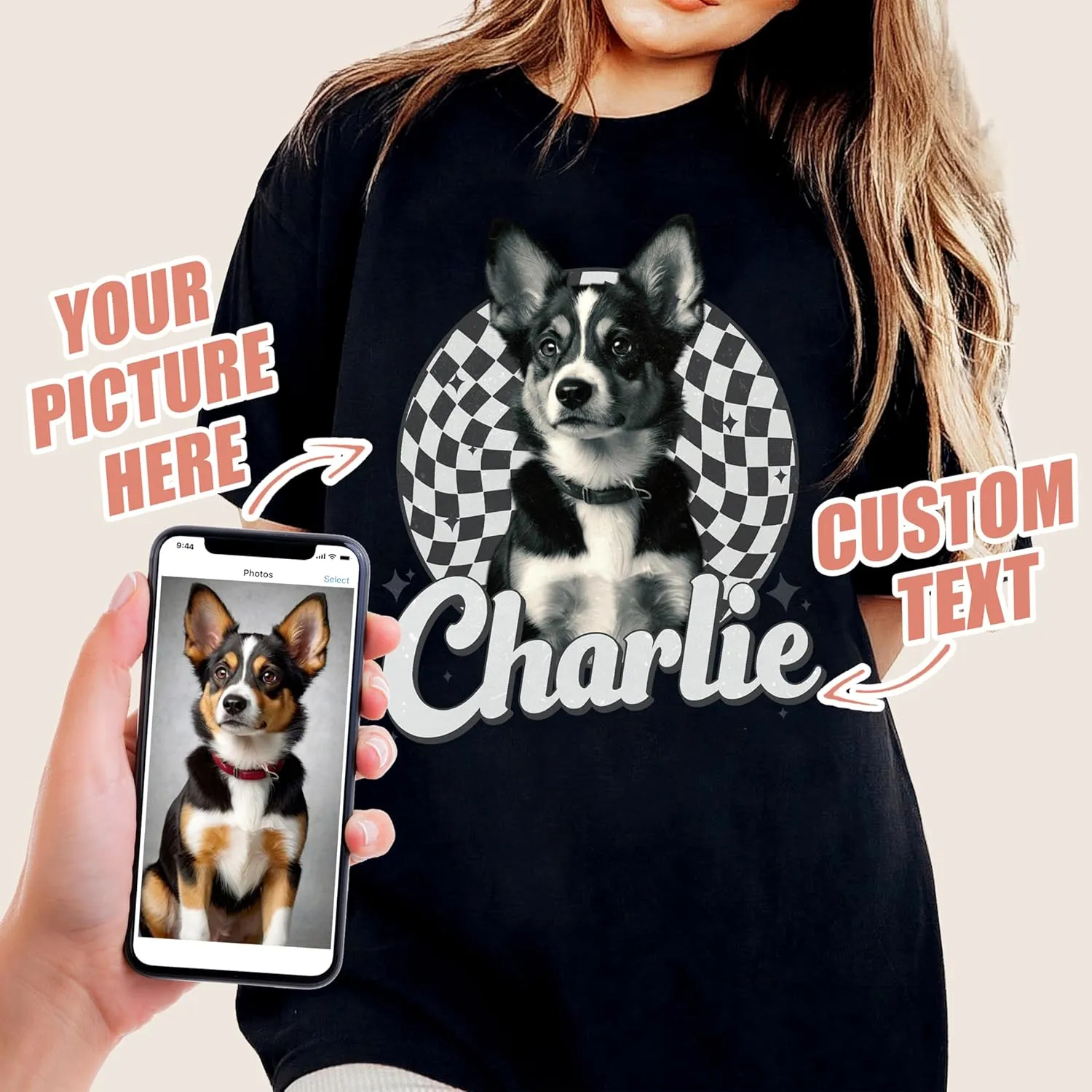 JIX & JOKY Custom Your Own Bootleg Rap Shirts with Dog Faces Custom Pet Shirt for Men Graphic Tshirt Gift Idea for Pet Lovers