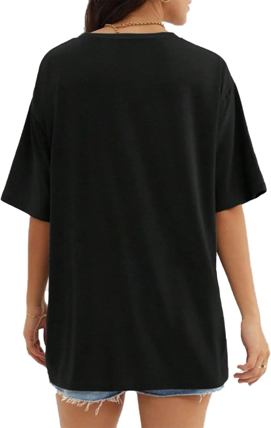 Remidoo Women's Casual Oversized T Shirt Short Sleeve Graphic Tee Letter Sun Moon Shirts