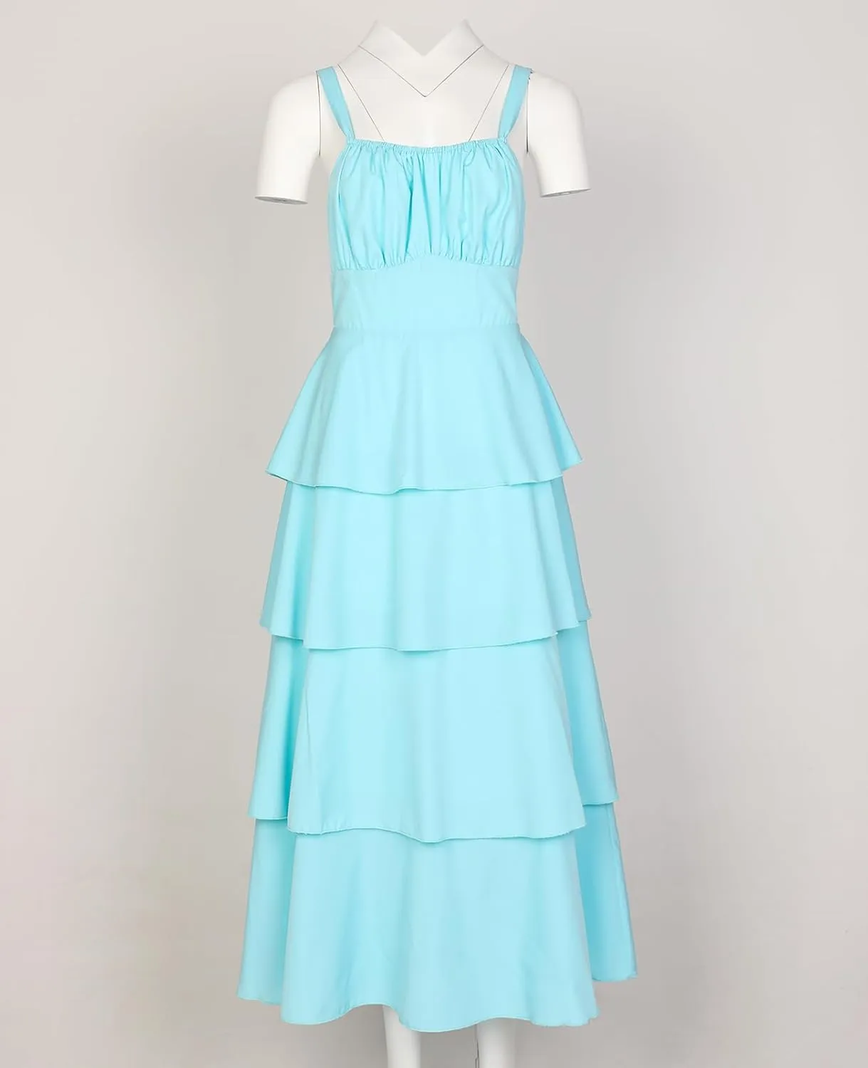 Tiered Ruffle Dress Women Casual Summer Spaghetti Strap Sleeveless Floral Layered Maxi Dress for Women Beach Sundress