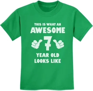 Tstars 7th Birthday Shirt Boy Girl Gifts This is What an Awesome 7 Year Old Looks Like Youth Kids T-Shirt