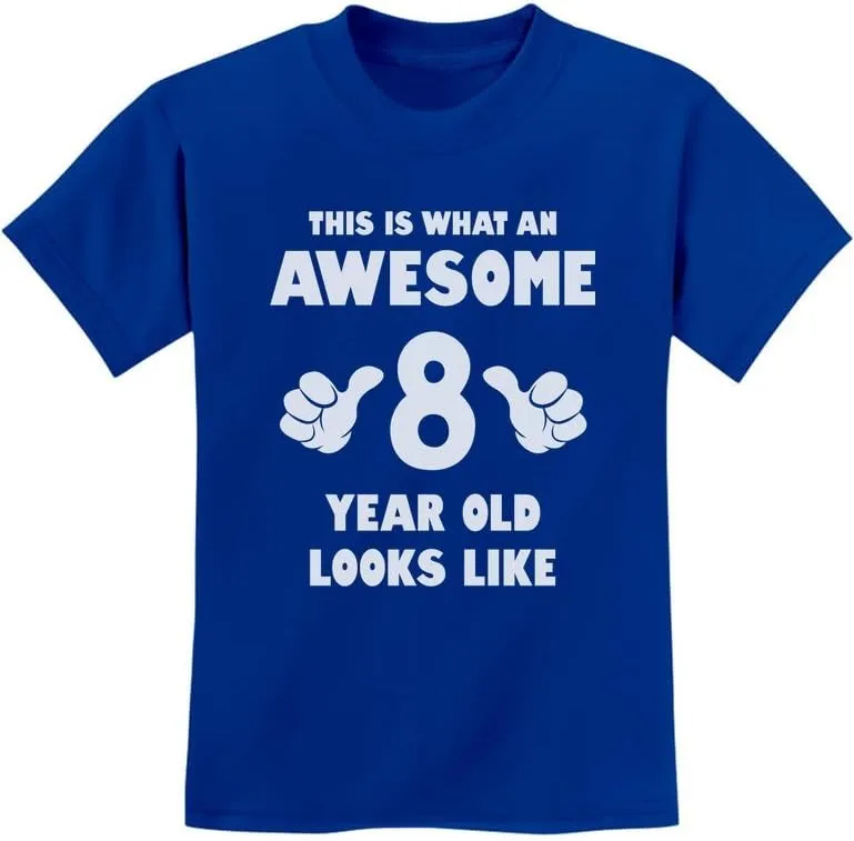 Tstars 8th Birthday Shirts for Boys Girls This is What an Awesome 8 Year Old Looks Like Youth Kids T-Shirt