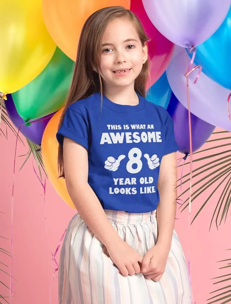 Tstars 8th Birthday Shirts for Boys Girls This is What an Awesome 8 Year Old Looks Like Youth Kids T-Shirt