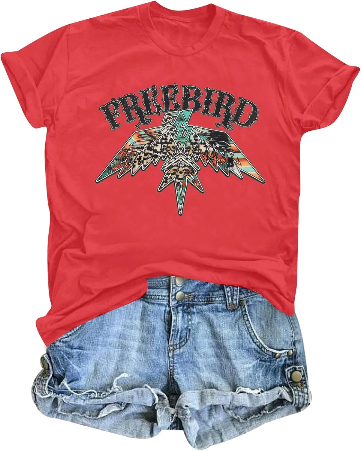 Vintage Rock Band T-Shirts Women: Retro Eagle Graphic Shirts Rock Concert Tee Music Lover Casual Short Sleeve Tops