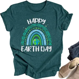 Women Earth Day Shirt Save The Planet Tshirt Protect Nature Environmental and Recycling Graphic Tee Tops