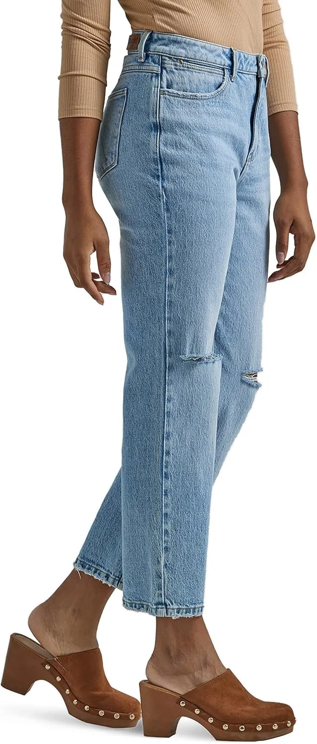 Wrangler Women's High-Rise Rodeo Straight Leg Crop Jean